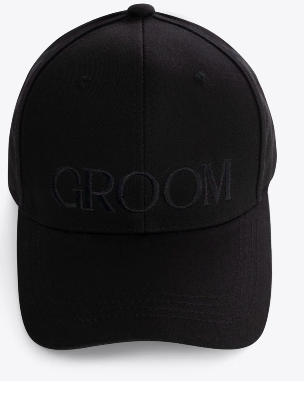 GROOM Embroidered Black Baseball Cap